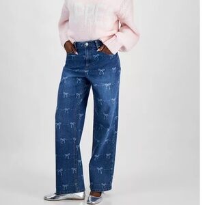 And Now This Straight Leg Jean Bow Print High Rise Women's Size 29 Blogger Fav